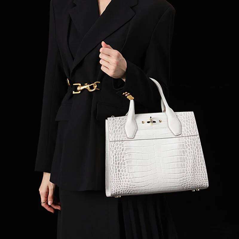 Women Handbags Quality Crocodile Pattern For Women's Bags Famous Brands Designer Genuine Leather Commuting Bag