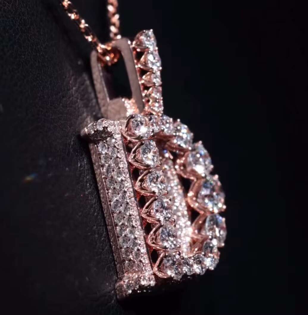 Brilliant Moissanite Diamond Hip Hop Jewelry Charm Letter Pendant Custom Iced Out Pendant Sterling Silver 925 Moissanite Pendant