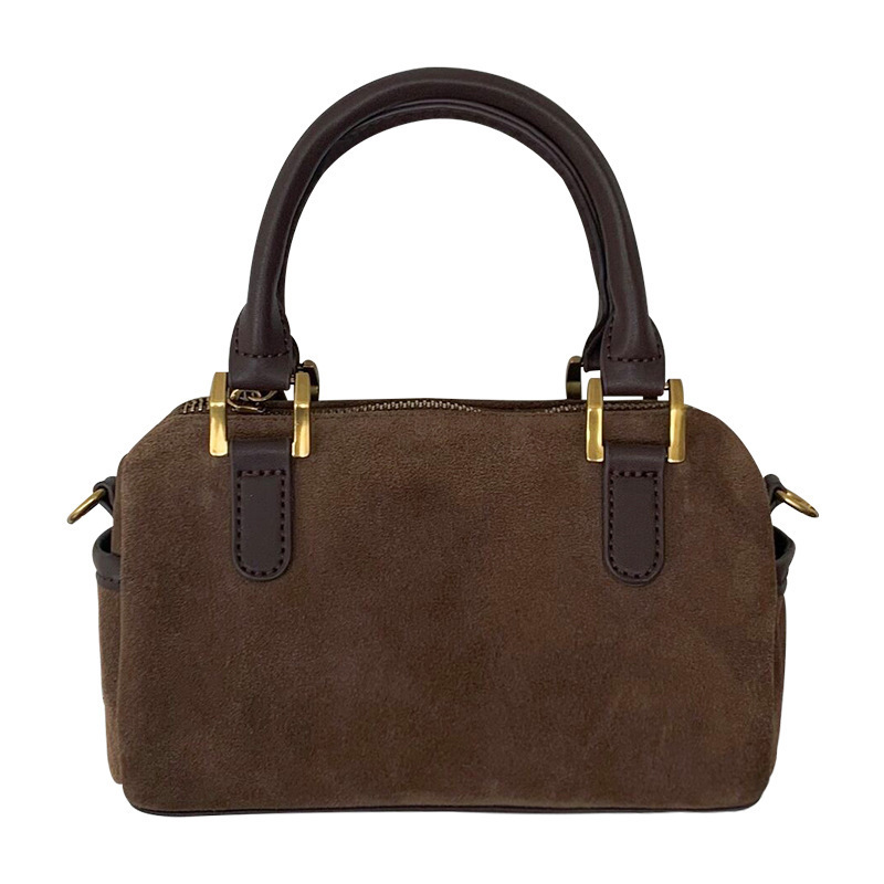 designer Korean Style Autumn Winter New Retro Suede Versatile Single Shoulder Crossbody Small Bag Pillow Bag Boston Handbag for Women Trendy