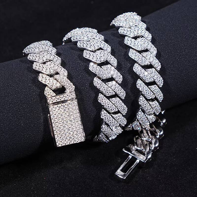 SICGEM 13mm Miami 10K 14k True Female Laboratory Silica Cuban Chain