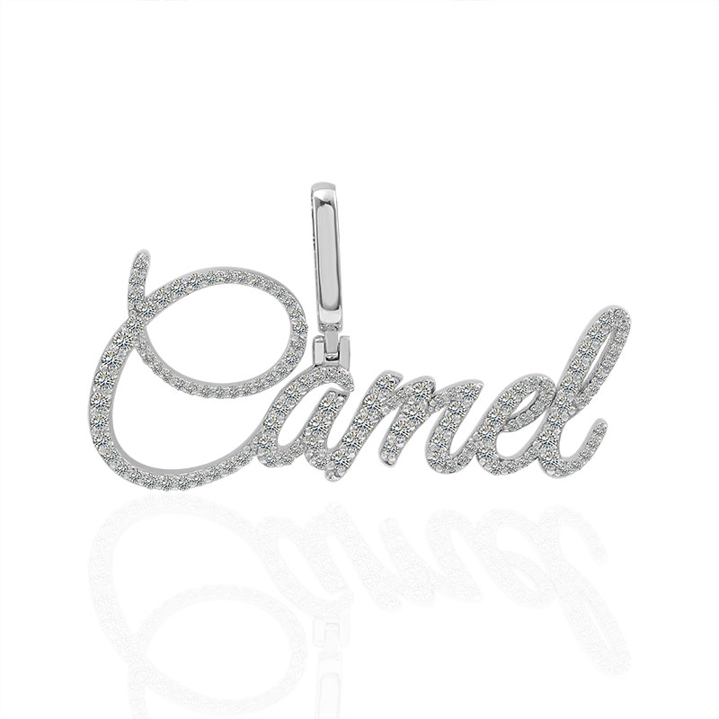 Provence Jewelry Customized Luxury Jewelry Sterling Silver With 14K Gold Plated Letter Pendant Necklace Hip Hop Iced Out DEF VVS Moissanite Initial Na