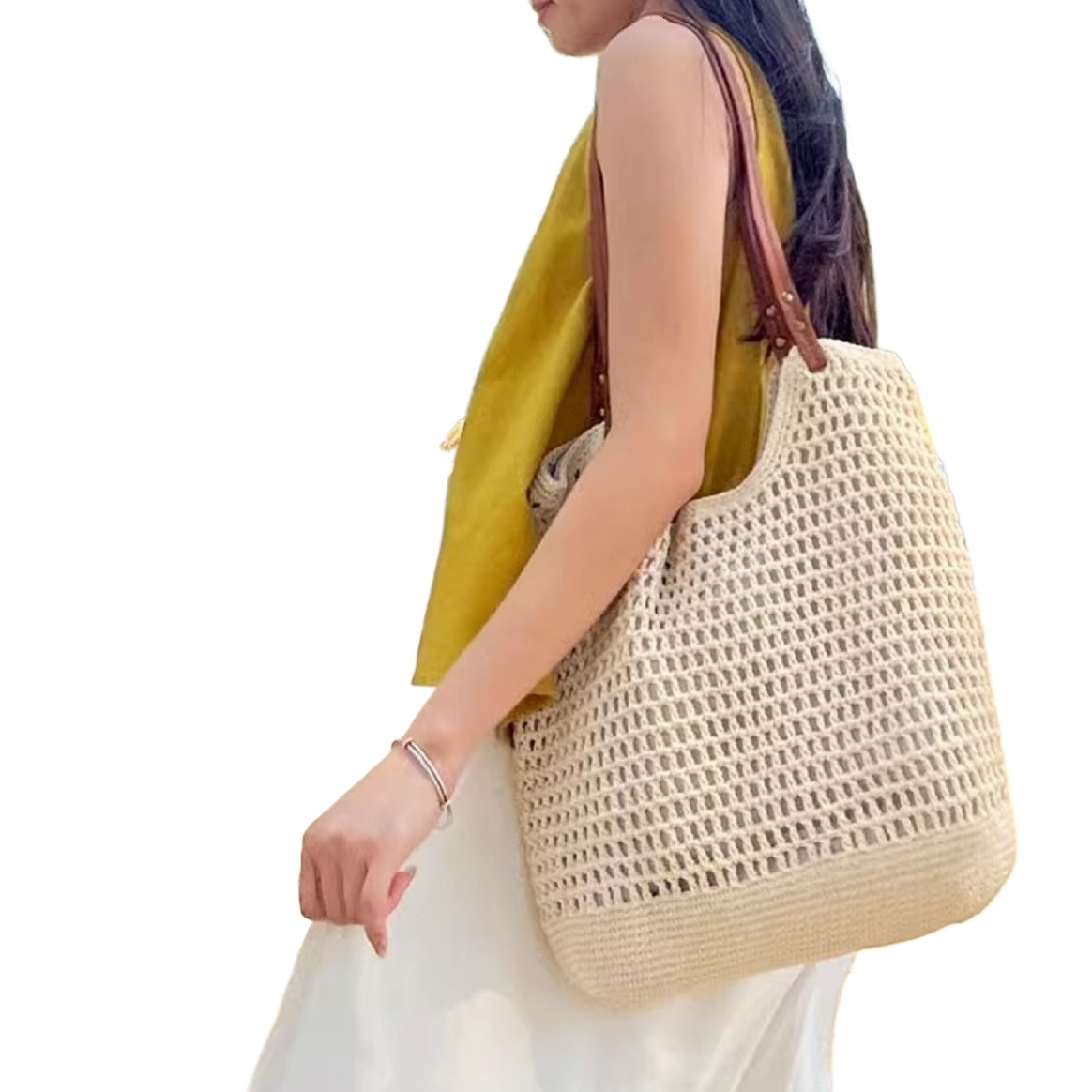 designer Woven Bag Straw Bag Women's Bag Artistic Retro Lazy Beach Vacation Beach Straw Bag Korean Style Tote New Bag