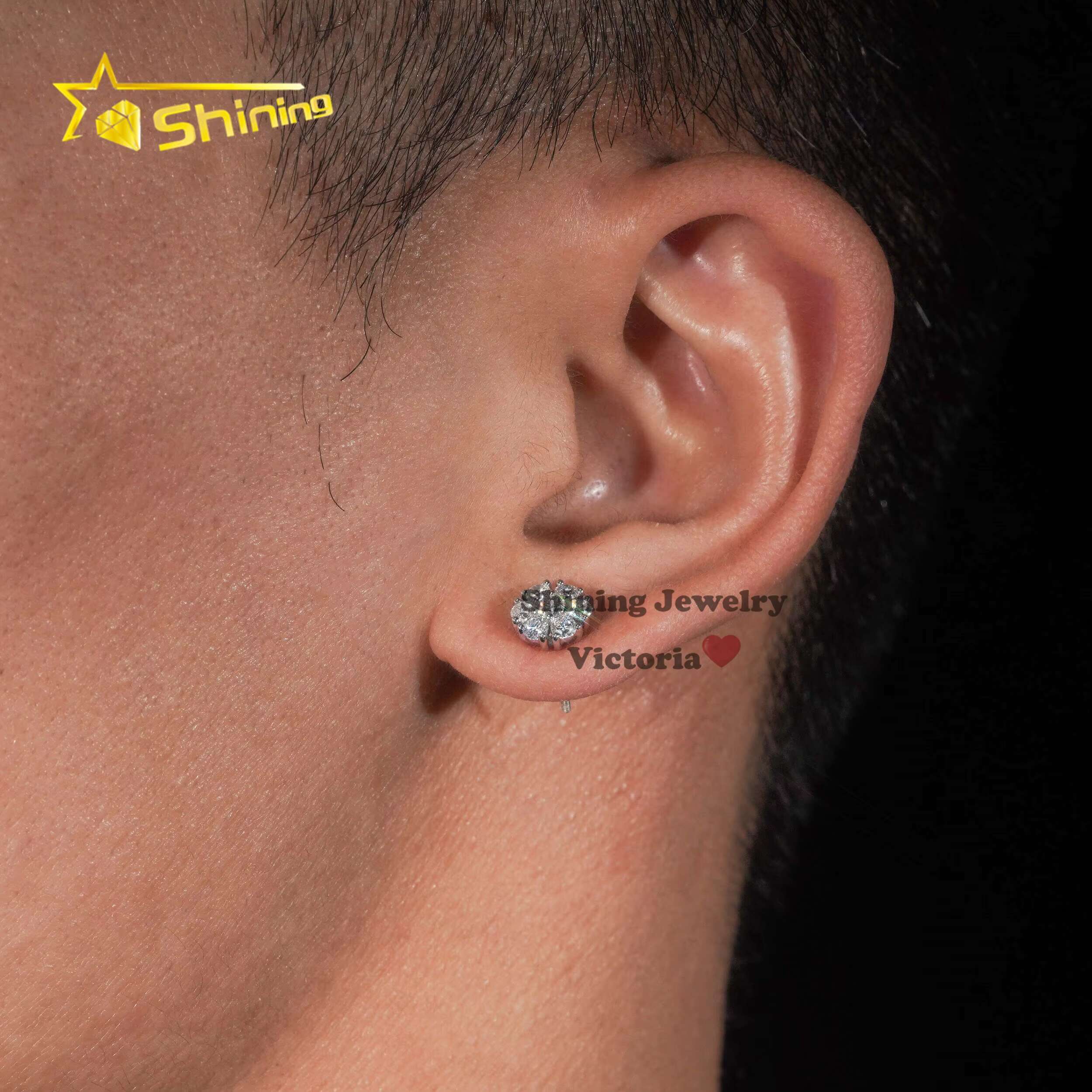 Fast Shipping IGI Certificate Fine Jewelry Iced Out Custom Valentine Gift 14K Soild Gold Lab Grown Diamond Cluster Earrings