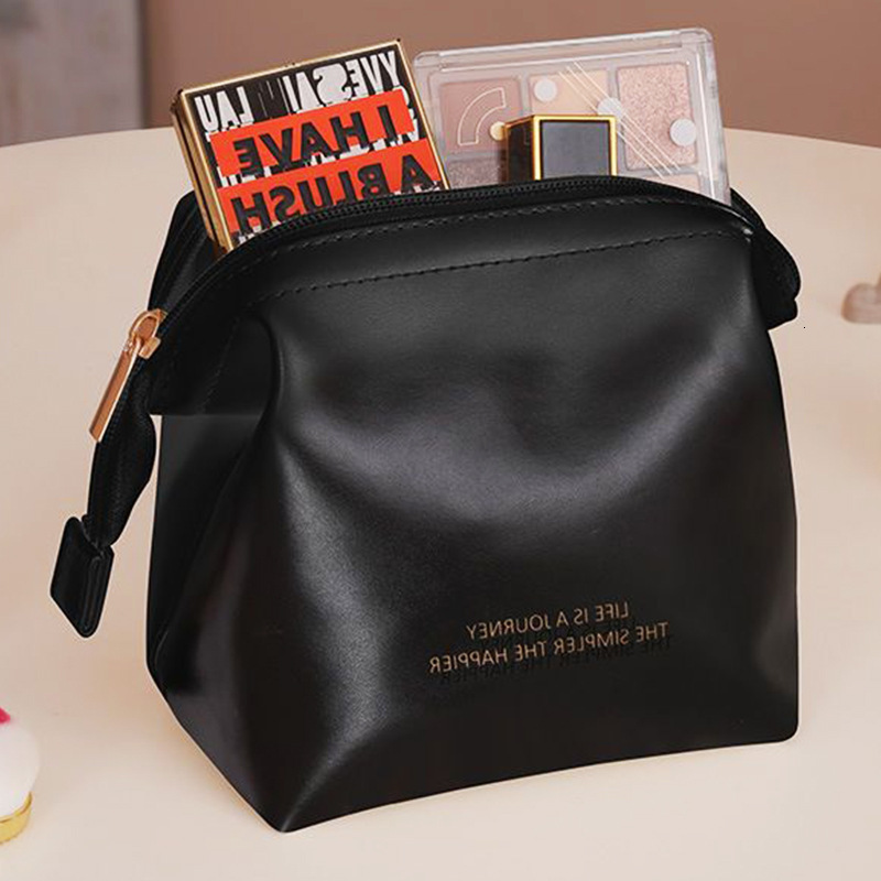 designer Cross-border 2025 New PU Shell Makeup Bag Korean Version Ins Style Internet Celebrity Portable Small Travel Toiletry Bag for Women
