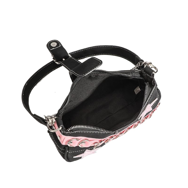 designer 2025 New Y2K Sweet Cool Girl High-End Underarm Bag Internet Celebrity Original Niche Design Single Shoulder Baguette Bag for Women