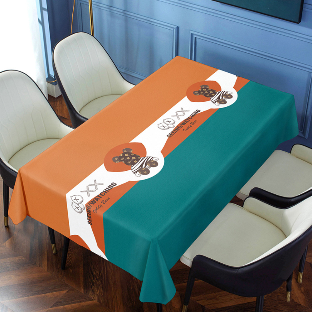 T0502 European hotel light luxury restaurant small fresh waterproof and oil-proof washable dust-proof non-slip home table cloth desk mat