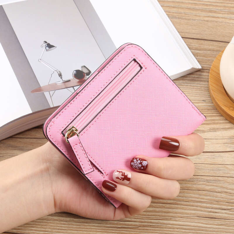 New Women's Short Ultra-thin Cross Pattern Student Small Wallet