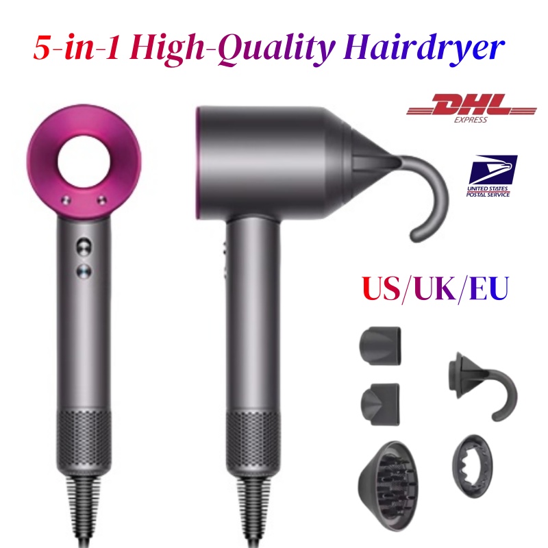 Hair dryer professional salon hairdressing 5 in 1 hot and cold constant temperature high speed hair dryer