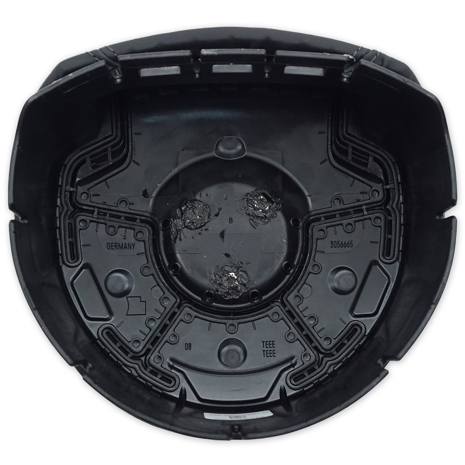 For BMW E90 Black thread of genuine leather Steering wheel decorative cover painting black
