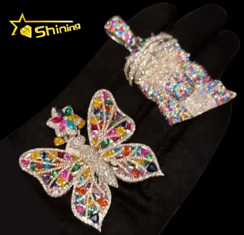 Pass Diamond Tester Hip Hop VVS Moissanite Colorful Fire Allah Pendant Iced Out 925 Silver Fashion Jewelry Pendants Charms