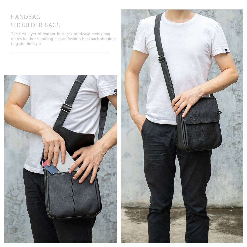 WESTAL Designer Satchel Men's Shoulder Bags Handbag Men Leather Man Messenger Bag