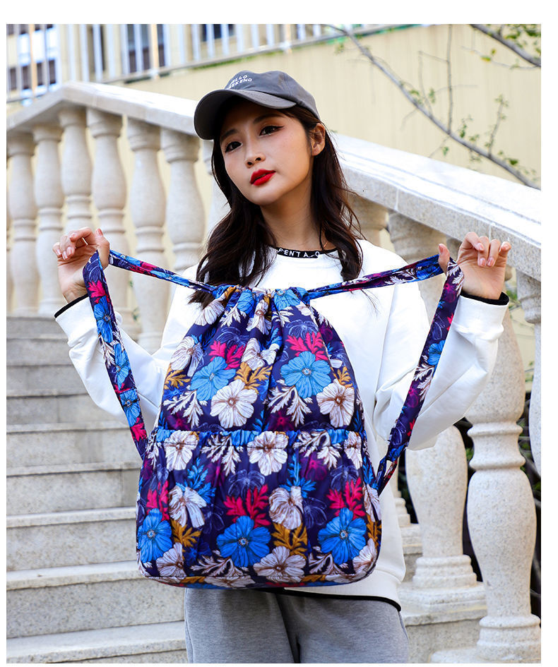 Free Shipping Backpack Versatile Nylon Drawstring Bag Outdoors Women Outdoor Sports Bag Large Capacity Designer Bag Mommy Bag Lightweight Travel Backp