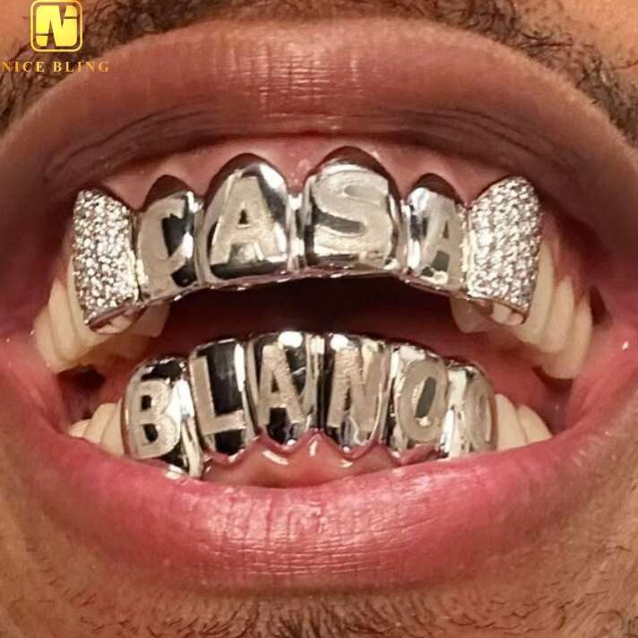 Custom Hip Hop Jewelry Iced Out Grillz 10K 14K 18K S925 VVS Moissanite Diamond Teeth Grillz for Men Women