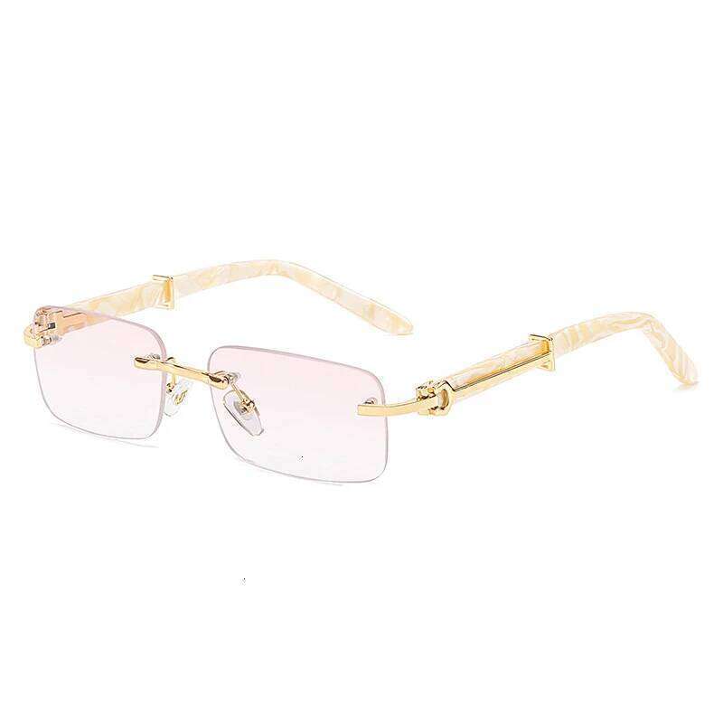 Square Rimless Pink Blue Green Sun Glasses For 2022 Designer Rectangle Hip Hop Cool Men Fashion Sunglasses designer bag