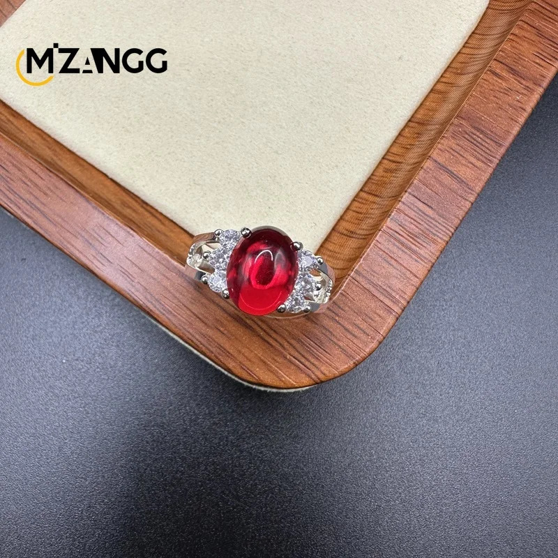 Natural Amber Silver Ring Adjustable Mens and Womens Fancy Blue Amber Ring Fashion Exquisite Gift Luck Mascot 250526