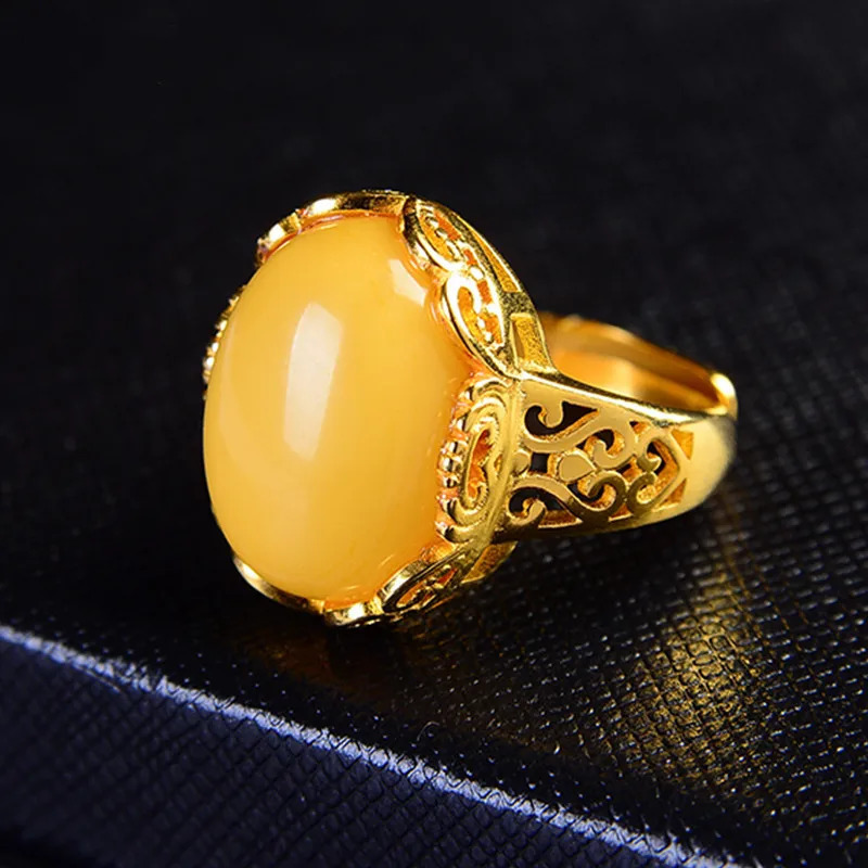 Solid 14k Yellow Gold Riing yellow Amber Cut Citrine Natural Diamonds Engagement Ring Fine Jewelry wedding rings gold 250526