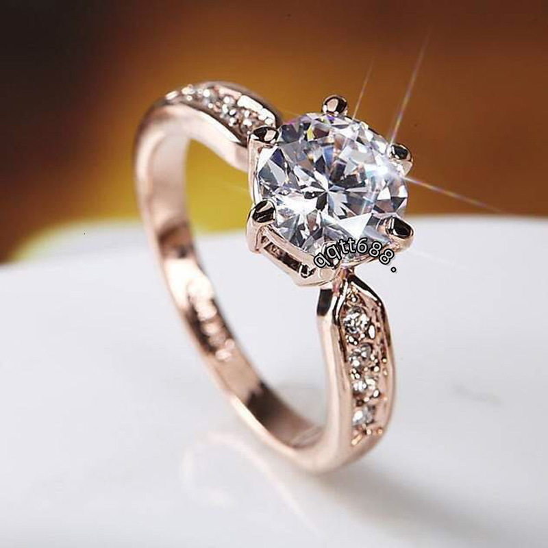 Simulation Moissanite Ring Couple Rings Wedding Proposal Six Claw Diamond Ring