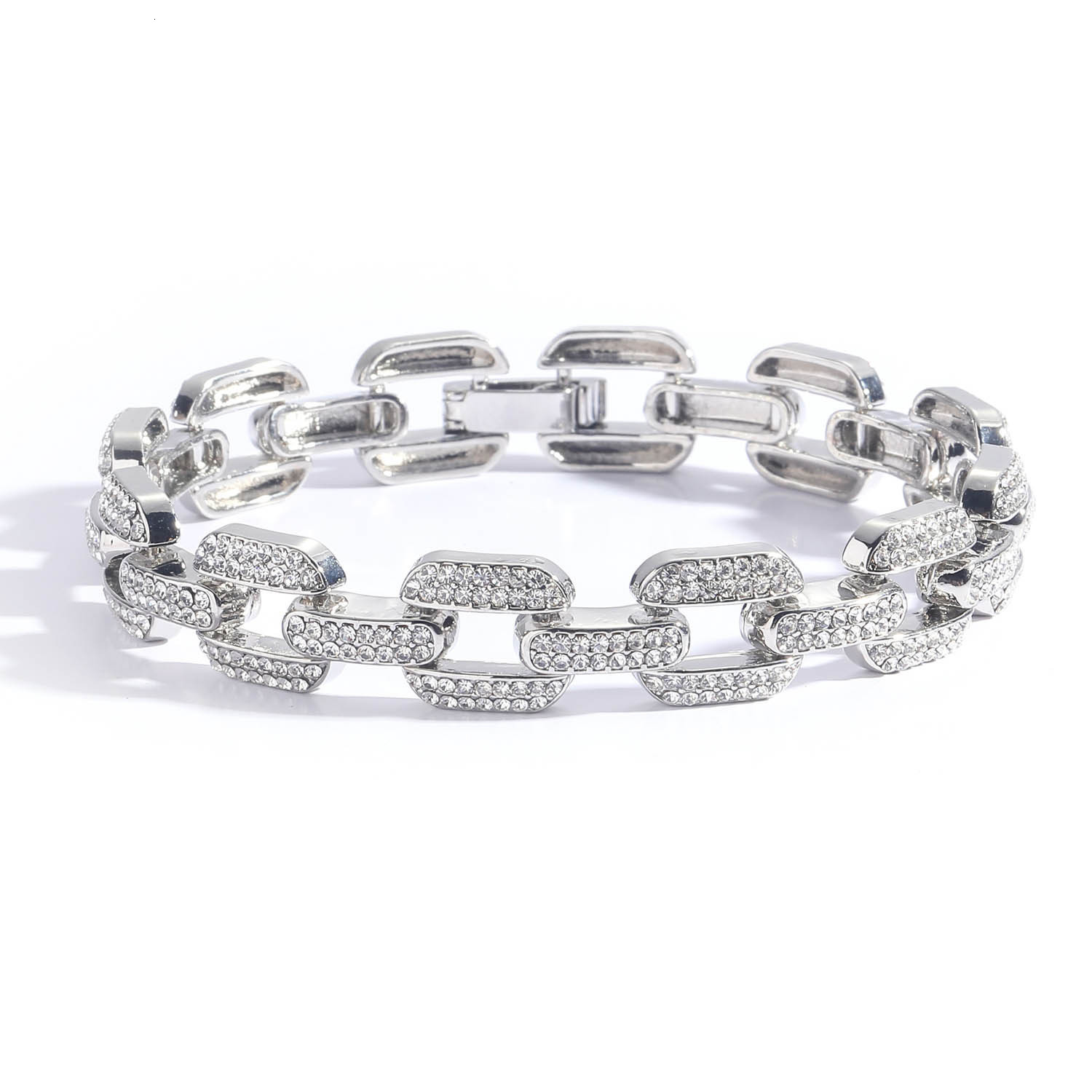 Moissanite bracelet 12mm geometric full diamond Moissanite bracelet mens fashion brand personalized accessories moissanite