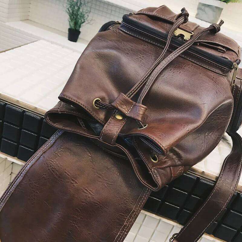 Designer Bag Vintage Women Backpack High Quality Leather School Bags For Teenage Girls Large Drawstring Backpacks Black Brown Rucksack XA H