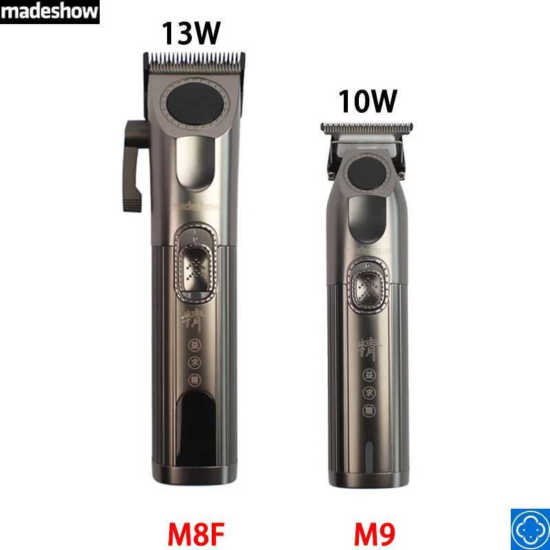 13W Madeshow M8F M9 Professional Mens Hair Clipper Barber Shop Salon Trimmer with Base Cordless Vintage Oil Head Push 3200mAh S2562