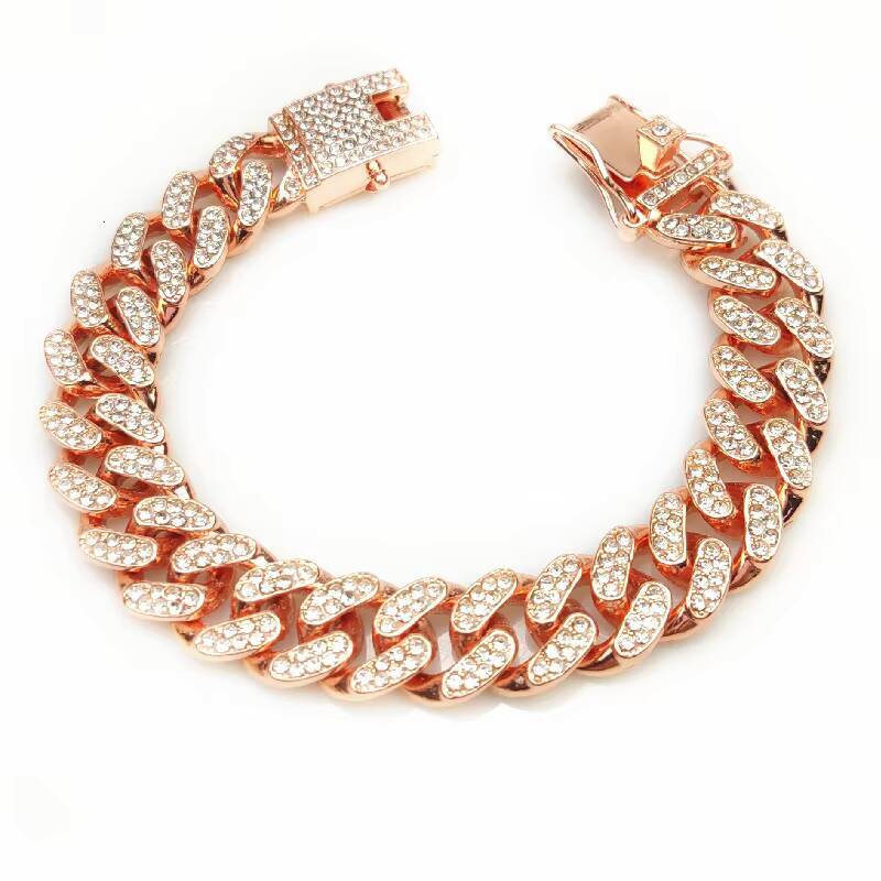Fashion Gold Plated Chain Necklace 12mm Iced Out Chains Hip Hop Men's Statement Chunky Cuban k Jewelry