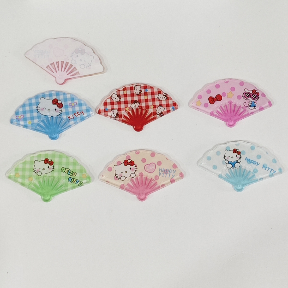 Ice translucent printed fan cat diy Japanese sweet high colorful girl style