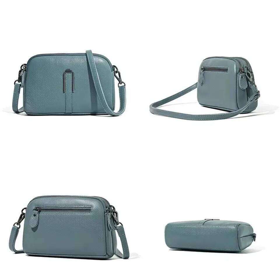100% Genuine Leather Women's Crossbody Bags For Woman Mom Female Solid Color Clutch Phone Shoulder Messenger Bag Sac