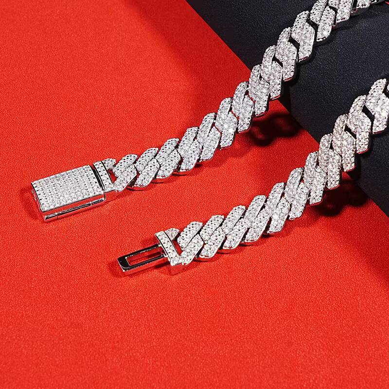 SICGEM 13mm Miami 10K 14k True Female Laboratory Silica Cuban Chain