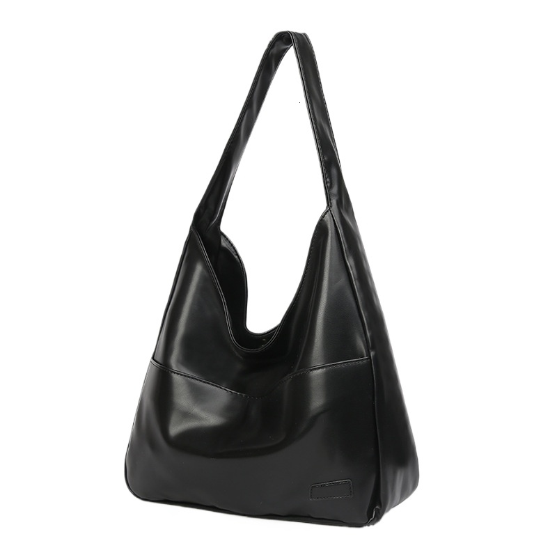 designer Soft PU Leather Tote Bag Large Capacity Women's Bag for Work Commute Can Hold Tablet Korean Style Simple Shoulder Bag