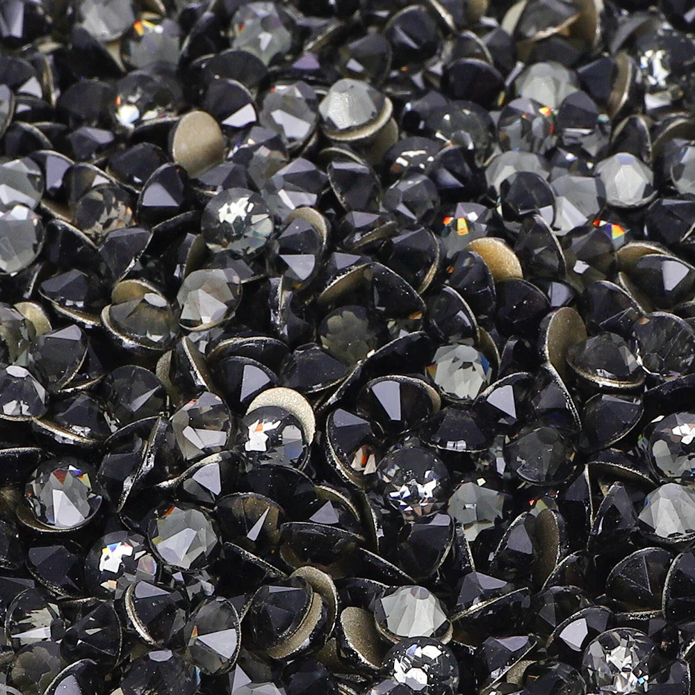 Black Diamond SS10-SS30 High Quality 2088 8 Big 8 Small Rhinestones Crystal Gold Flatback Glitter Stone Nail Art Accessories 250528