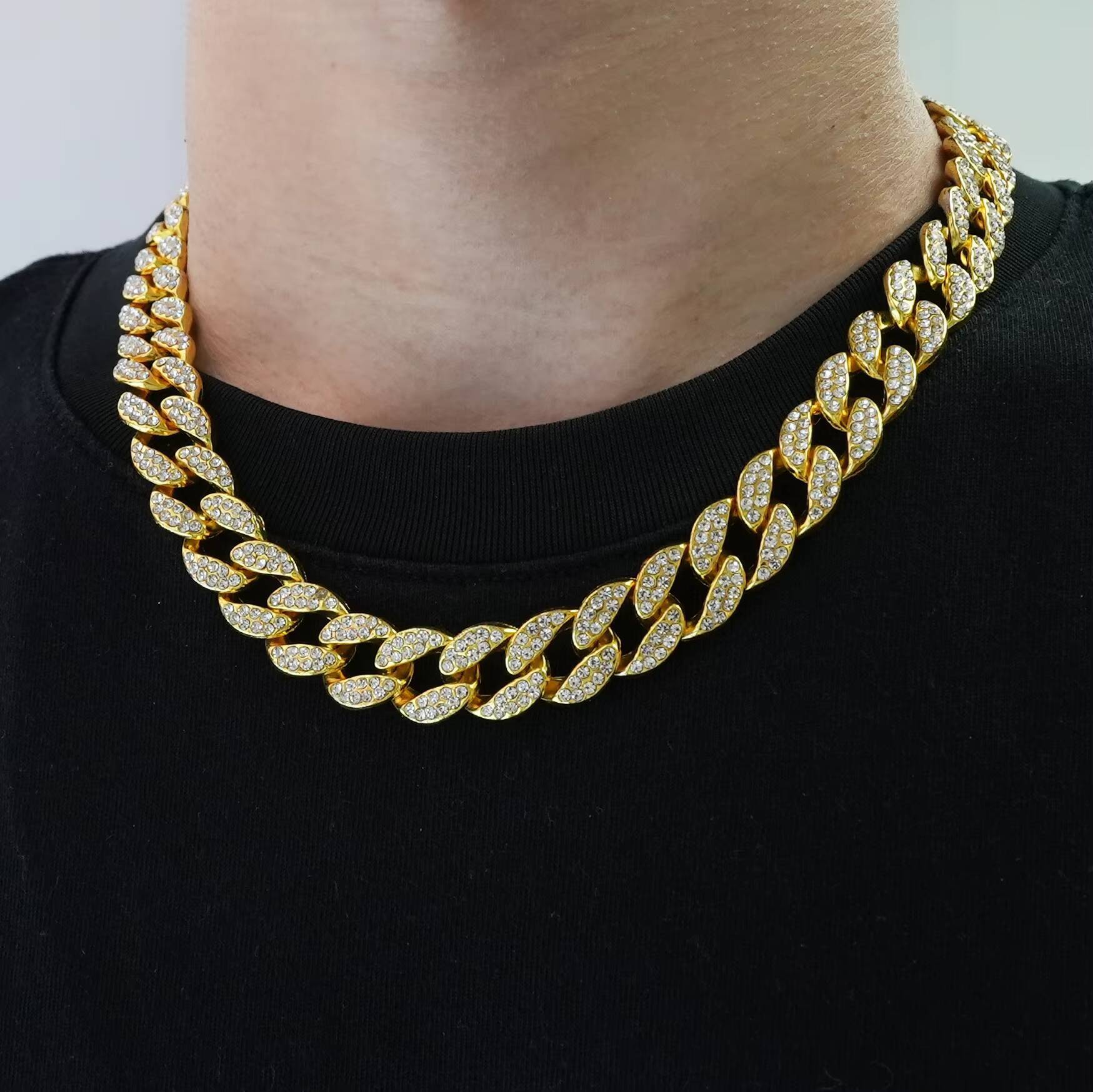 Hip hop men's cadenas de oro fashion chilled gold-plated Miami Cuban k chain jewelry necklace