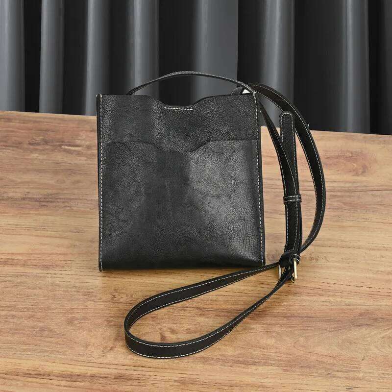 Johnature Simple Solid Color Genuine Leather Women Bag New Natural Soft Cowhide Vintage Versatile Shoulder & Crossbody Bags