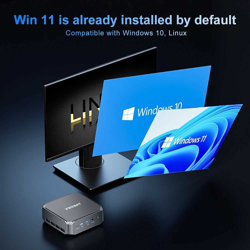 FIREBAT A6 Mini PC AMD R7 6800H Dual Band WiFi6 BT5.2 16GB 512GB Desktop Windows 11 Gaming Computer Mini PC X250602