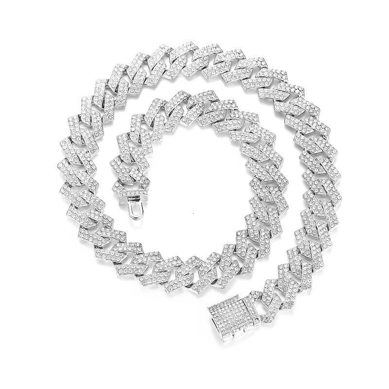 Hip hop Shining 15mm Thick Men's Sier Gold Plated Cuban Chain