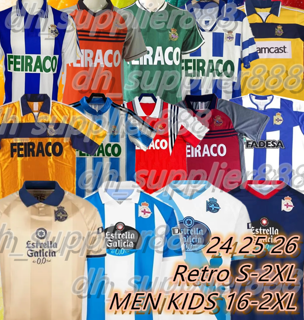 1998 1999 2000 2003 2004 2024 Deportivo de La CoruNa retro soccer jersey 99 00 03 04 Deportivo La Coruna VALERON MAKAAY bebeto Lucas classic vintage mens football shirt