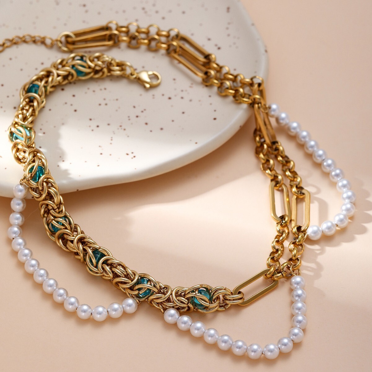 Designer New Titanium Steel Cuban Thick Chain Personality Temperament Women's Necklace Jewelry Set