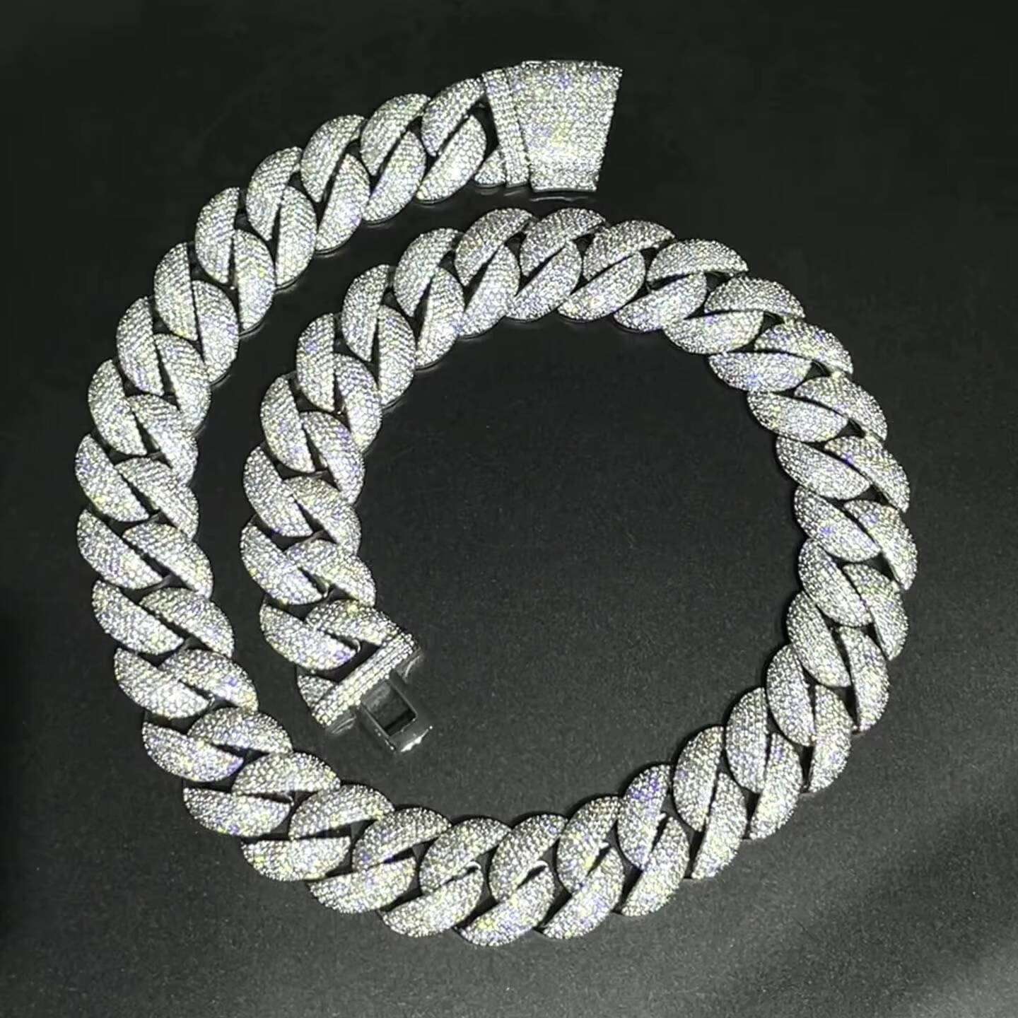 2025 Miami Cuban Chain Necklace 22mm Iced 5-Row Thick Gold Plated Hip Hop Jewelry Zircon Main Gift