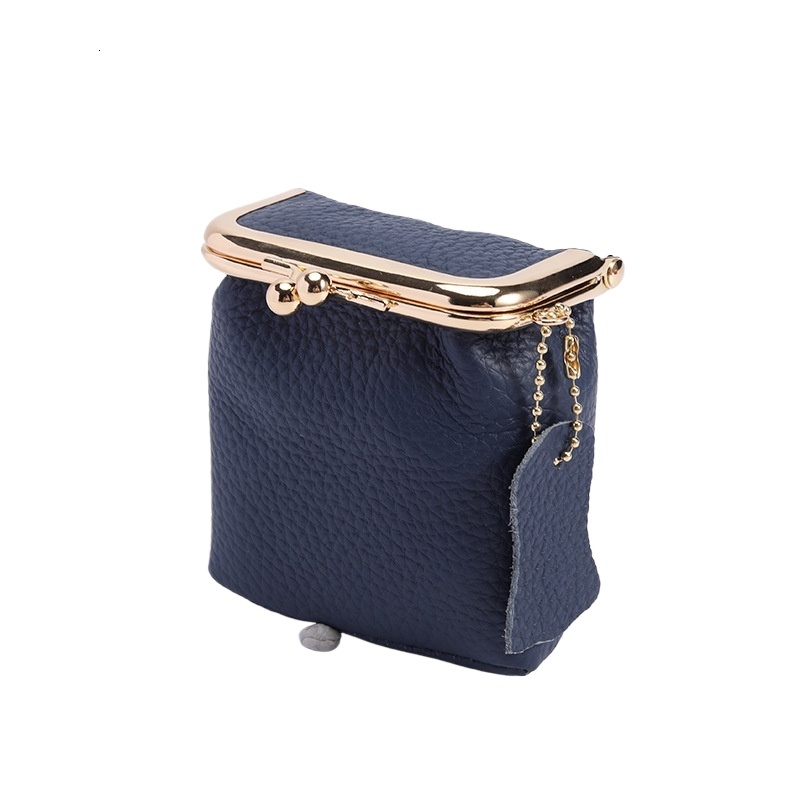 designer Cross-border Genuine Leather Mini Lipstick Bag Lychee Pattern Lipstick Case Ins Style Multifunctional Storage Bag Coin Purse Wallet