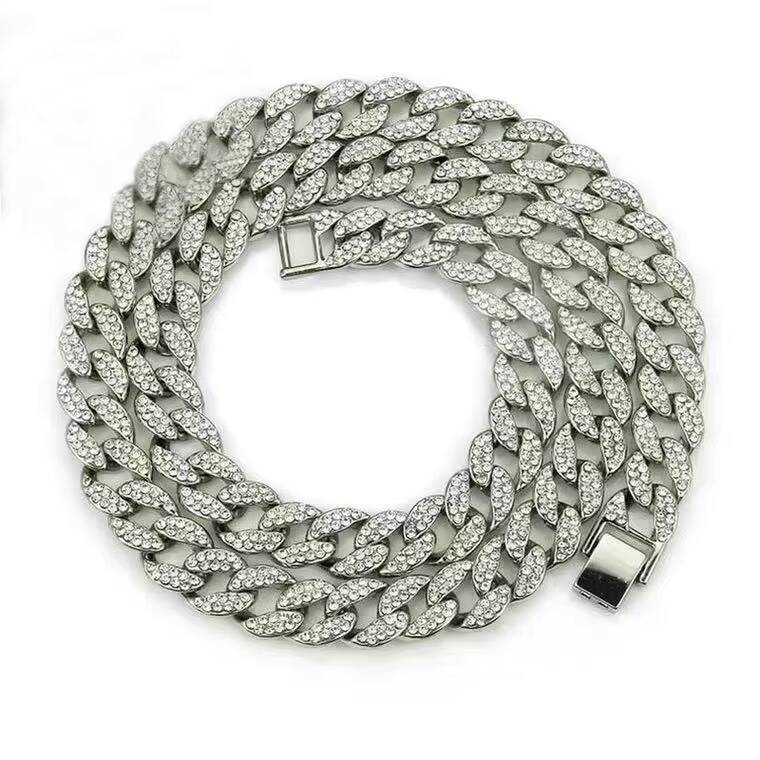 Popular men's 15mm hip-hop Cuban necklace with real gold plating