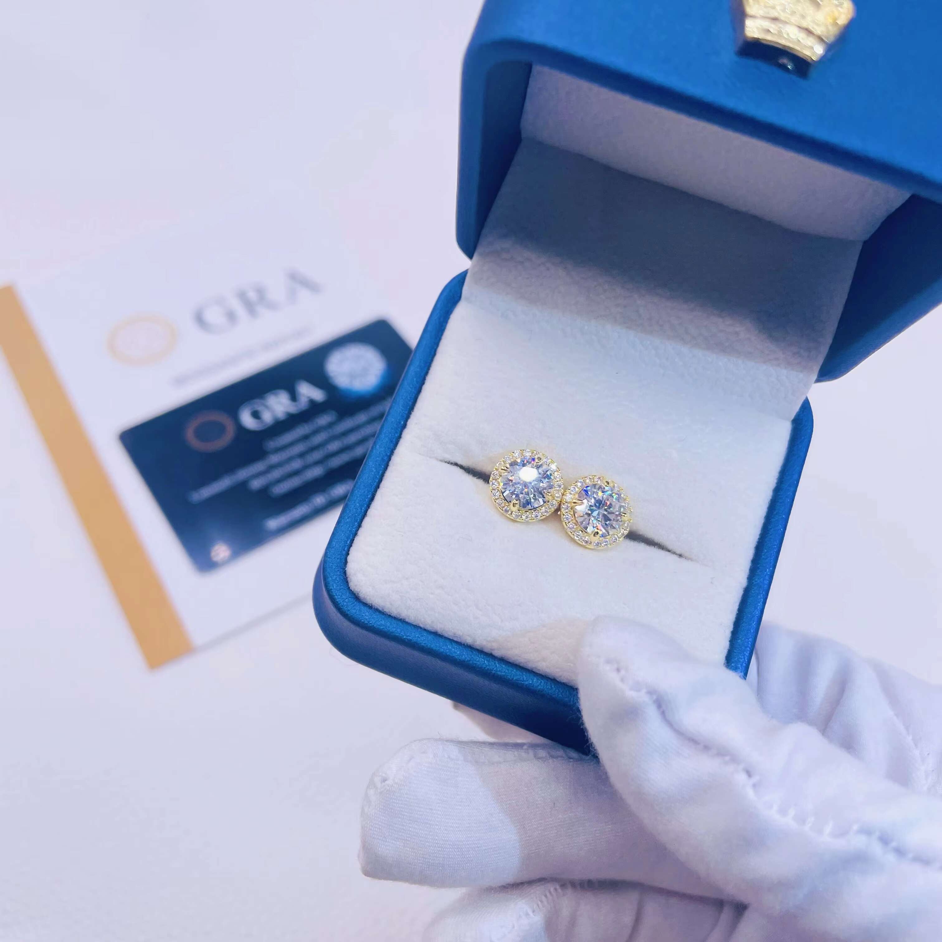 Fashion Jewelry 925 Sterling Silver Earring 5mm 6.5mm 8mm VVS Moissanite Diamond Hip Hop Earrings Stud