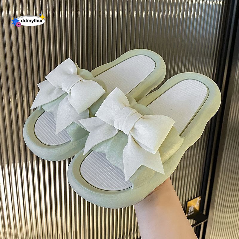 Butterfly Knot Princess Sandals for Women Summer Outdoor Thick Slippers Indoor Home Non-Slip Soft Sole 2023 New Model ddmythur