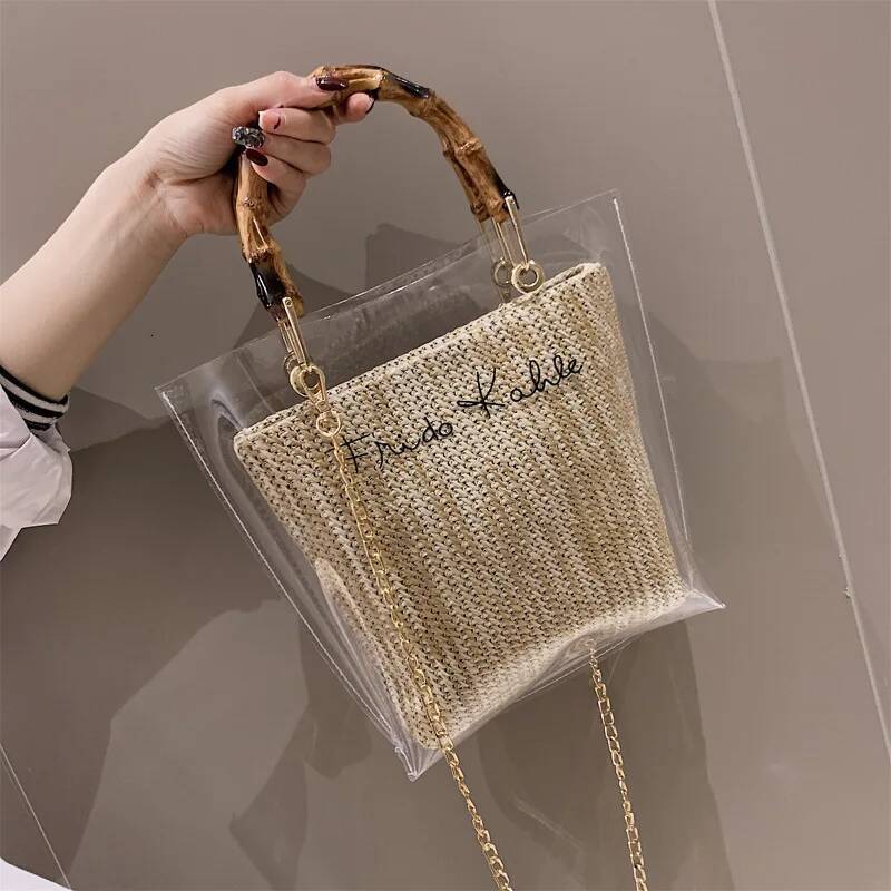 2025 New Transparent Jelly Bag Set for Women's Summer Handbag Waterproof Designer Crossbody Bag Trendy Handbag