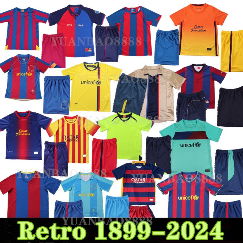 Kids kit Barcelone Retro Soccer Jerseys RONALDINHO A.INIESTA 03 04 05 06 07 08 09 10 11 12 13 14 15 16 17 18 19 vintage football shirt T 2003 2004 2005 2006 2007 2008 2009 2010