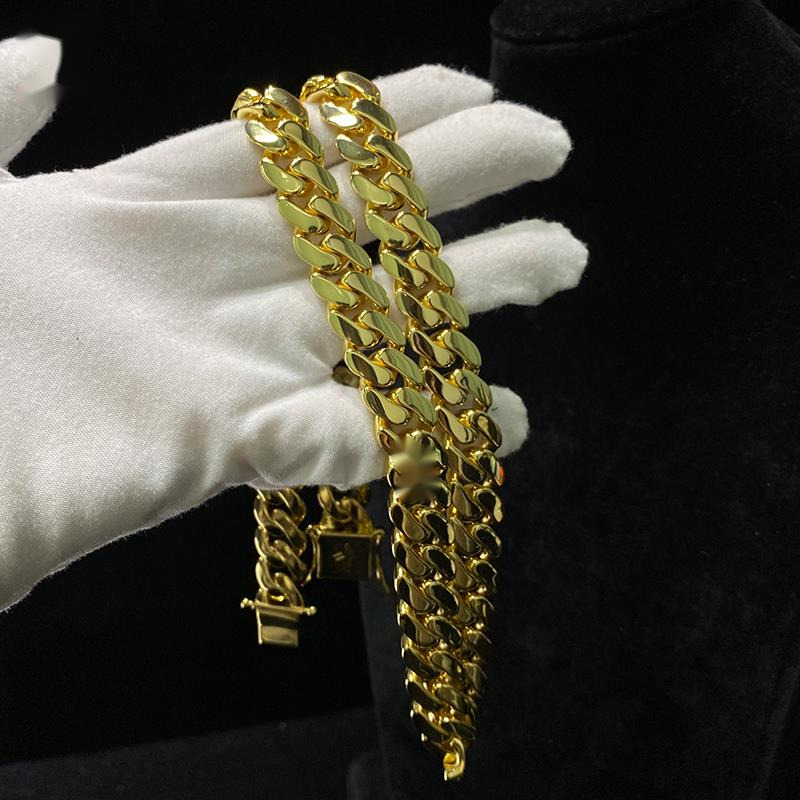 Jewelry Custom 30mm Cuban Link Chain 925 Sterling Silver 10K 14K 18K Gold Plated Miami Hiphop Cuban Link Necklace