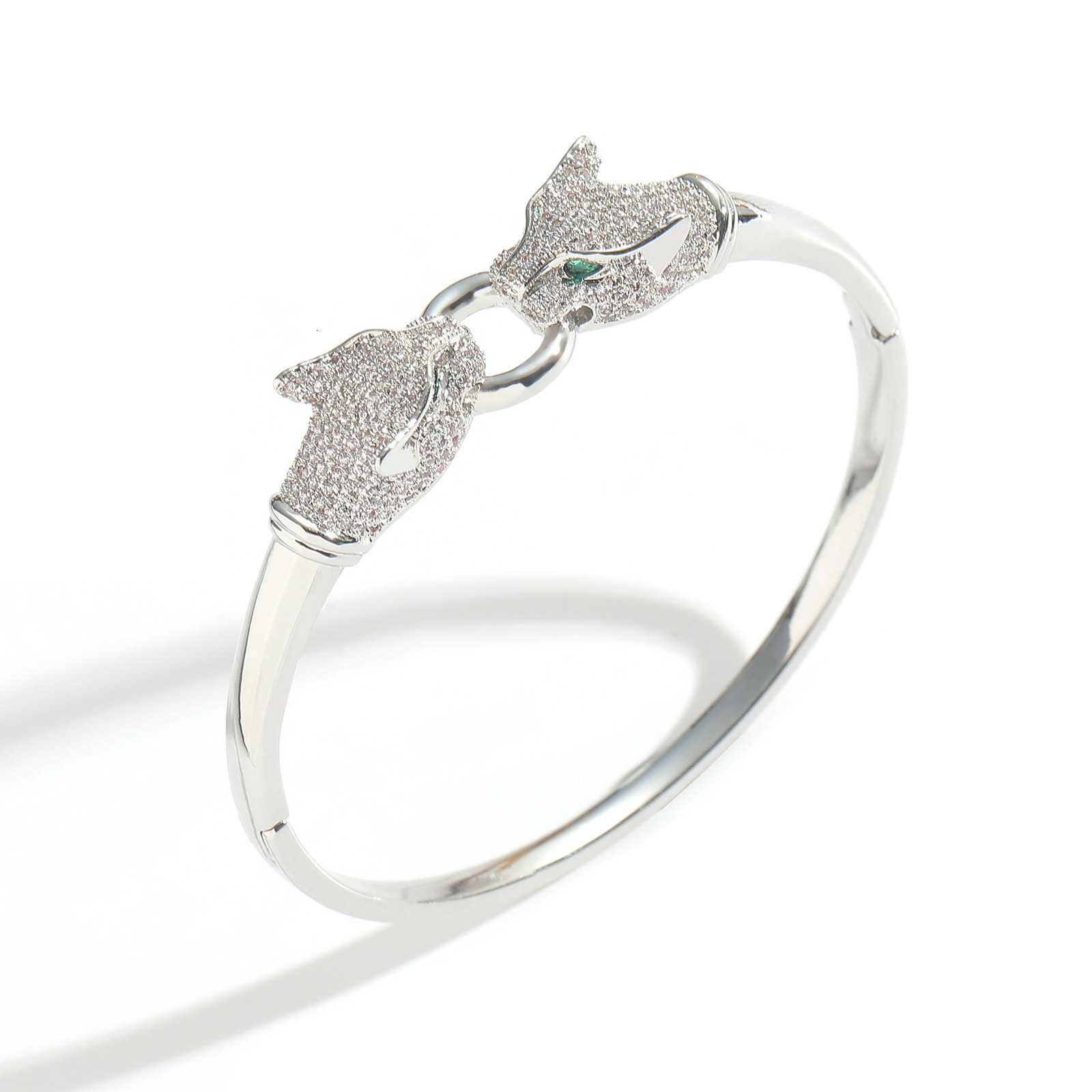 New Animal Bracelet Micro Paved Moissanite Hip Hop Personality Unisex Niche Accessories Trendy Hip Hop Leopard Bracelet moissanite