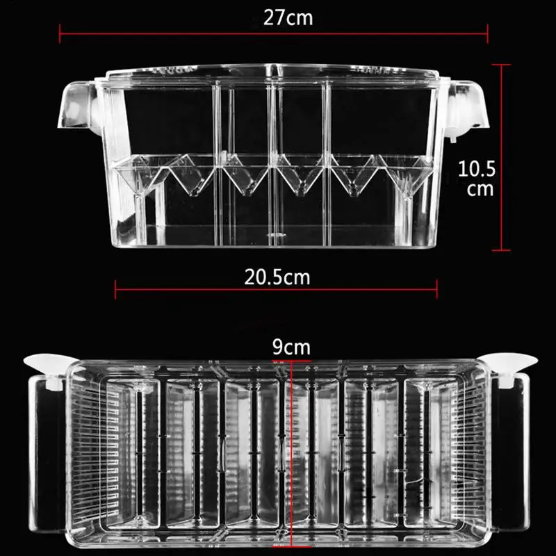 Acrylic Double-Deck Clear Fish Breeding Isolation Box Hatchery Divider for Shrimp Clownfish Aggressive Fish Injured 250530