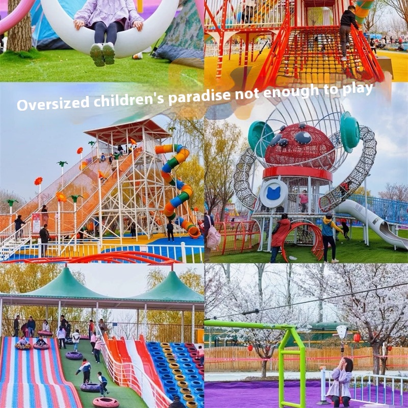 Internet Celebrity Non-Power-Powered Amusement Equipment Cute Bunny Special Forces Team Little Pig Slide Magic Castle Rope Net Climbing Park