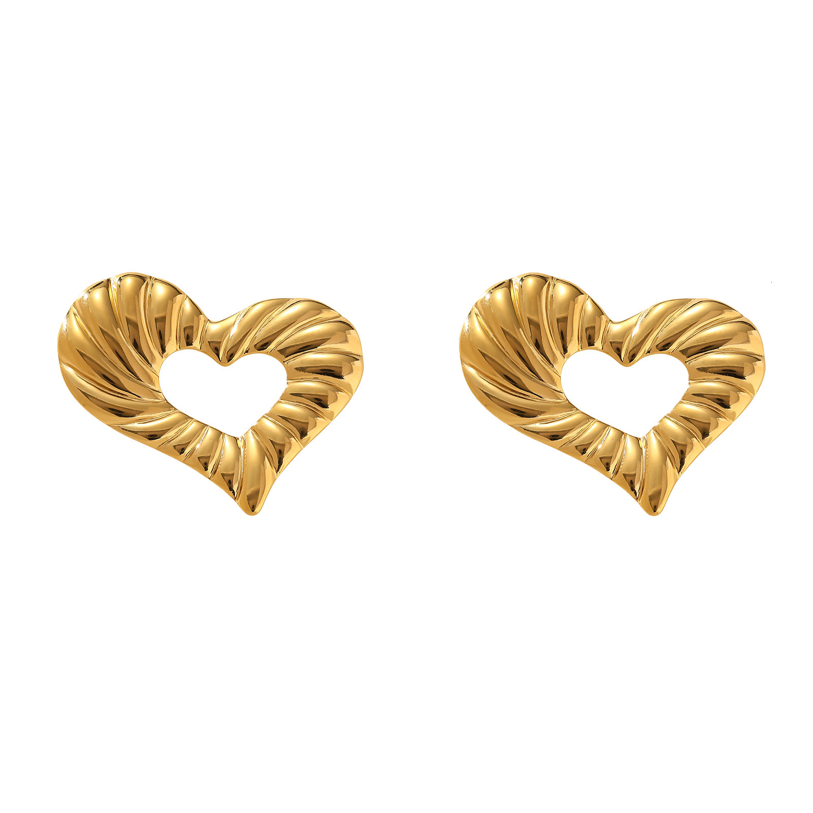 Hammered Irregular Earring Accessories for Women Stainless Steel Square Stud Earrings High-end Sense of Style