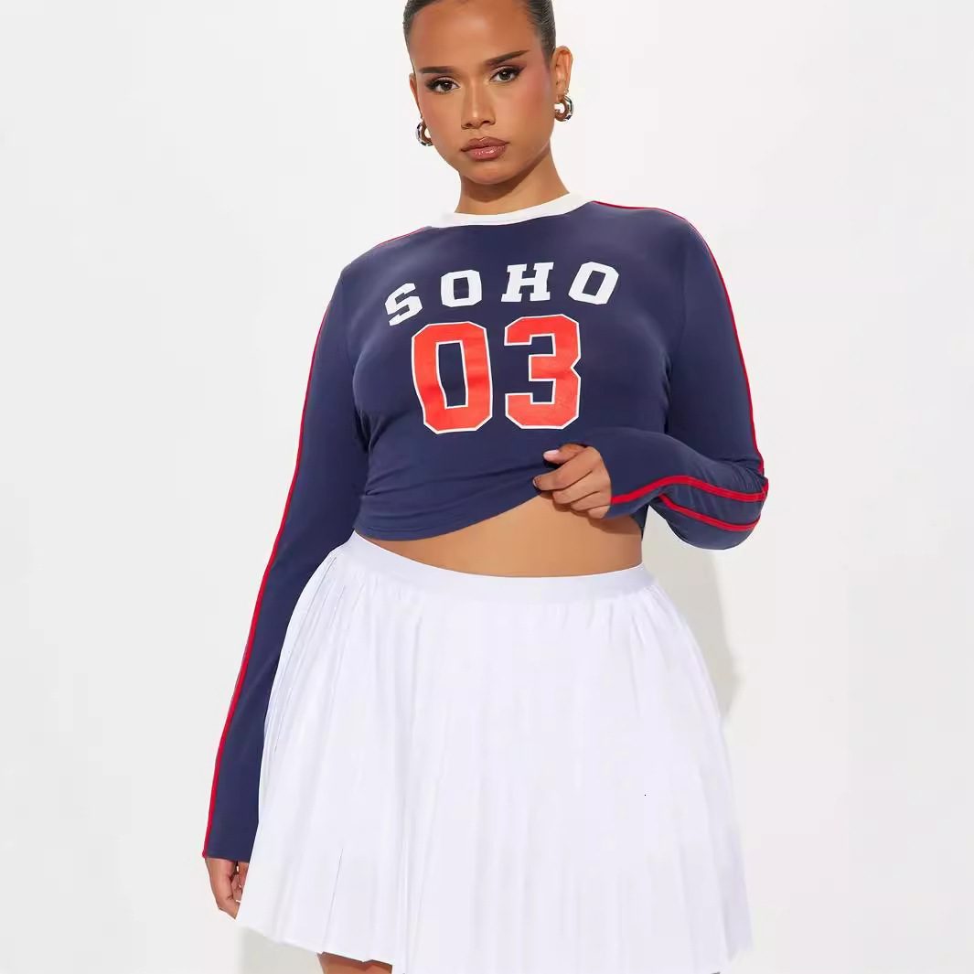 Designer T Shirt Autumn New Fashion European And American Street Slim Fit Hot Girl Sports Casual Long Sleeve Top Round Neck Base Shirt Essentials Summ