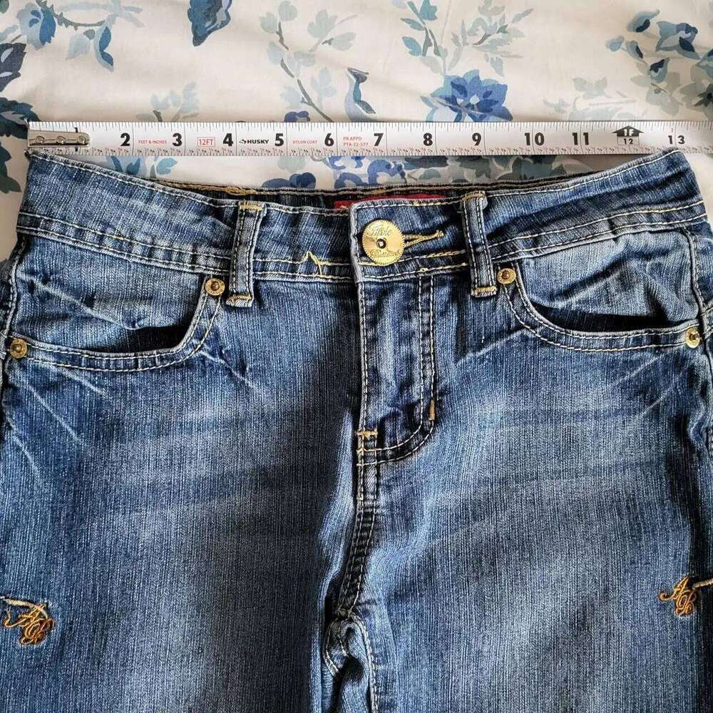 Apple Bottoms Womens Yellow Pocket Embroidery Baggy Jeans Y2k Women Clothes Haruku Gothic Hip Hop High Waist Slim Denim Pants